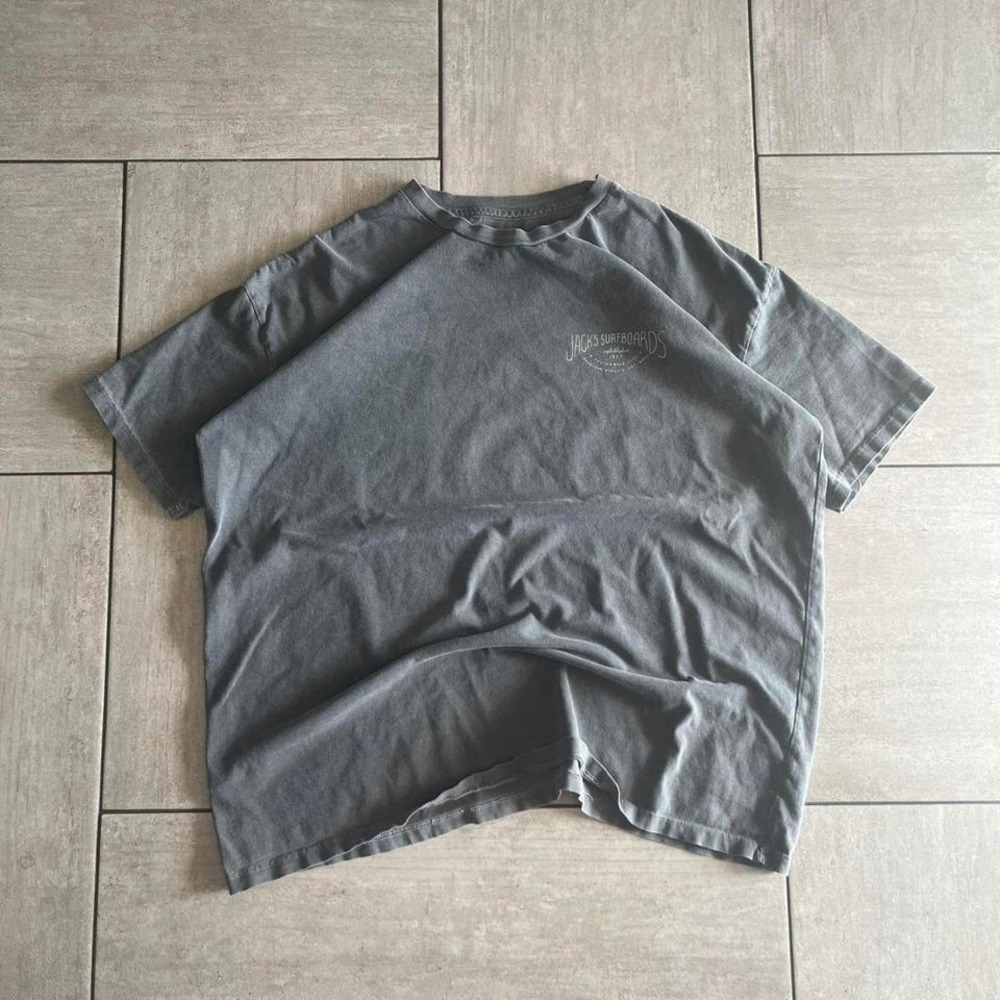 Jacks Surfboards Mens Graphic T Shirt Charcoal Grey California Surf 22.5x25.75